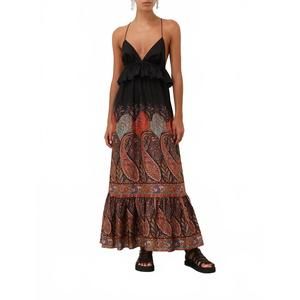 NEW ZIMMERMANN rhiannon ruffle maxi dress in black paisley